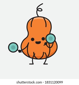 Ilustración del carácter del vector de mascota de calabaza