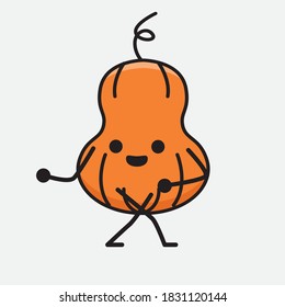 Eine Illustration von Cute Pumpkin Mascot Vector Character