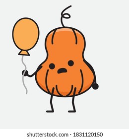 An illustration of Cute Pumpkin Mascot Vector Character