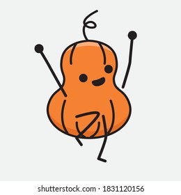 An illustration of Cute Pumpkin Mascot Vector Character