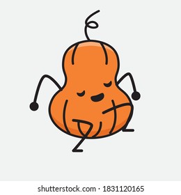 Ilustración del carácter del vector de mascota de calabaza