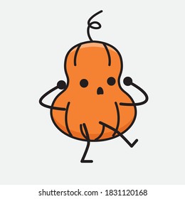 Ilustración del carácter del vector de mascota de calabaza