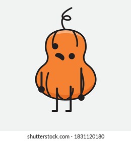 Ilustración del carácter del vector de mascota de calabaza