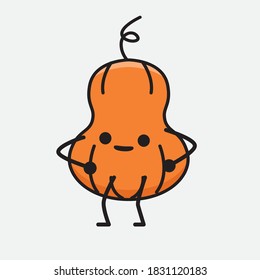 Ilustración del carácter del vector de mascota de calabaza