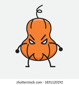 An illustration of Cute Pumpkin Mascot Vector Character