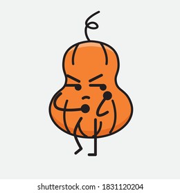 An illustration of Cute Pumpkin Mascot Vector Character