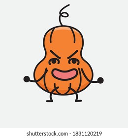 Ilustración del carácter del vector de mascota de calabaza
