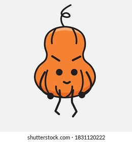An illustration of Cute Pumpkin Mascot Vector Character