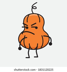 Ilustración del carácter del vector de mascota de calabaza