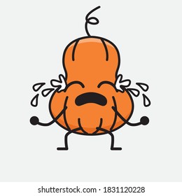 Eine Illustration von Cute Pumpkin Mascot Vector Character