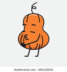 An illustration of Cute Pumpkin Mascot Vector Character
