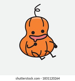 An illustration of Cute Pumpkin Mascot Vector Character