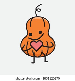 Ilustración del carácter del vector de mascota de calabaza