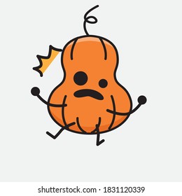 Eine Illustration von Cute Pumpkin Mascot Vector Character