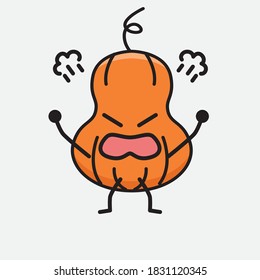 An illustration of Cute Pumpkin Mascot Vector Character