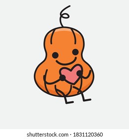 An illustration of Cute Pumpkin Mascot Vector Character