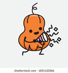 An illustration of Cute Pumpkin Mascot Vector Character