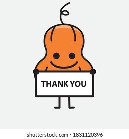 Eine Illustration von Cute Pumpkin Mascot Vector Character