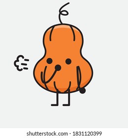An illustration of Cute Pumpkin Mascot Vector Character