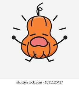 Ilustración del carácter del vector de mascota de calabaza