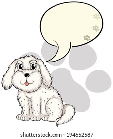 Illustration of a cute puppy with an empty callout on a white background