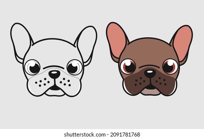 Ilustración de la cabeza de un adorable cachorro