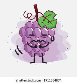 Ilustración del carácter de mascota de frutas de uva morada