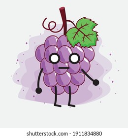 An illustration of Cute Purple Grape fruit Mascot Character