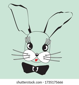 illustration with a cute rabbit
