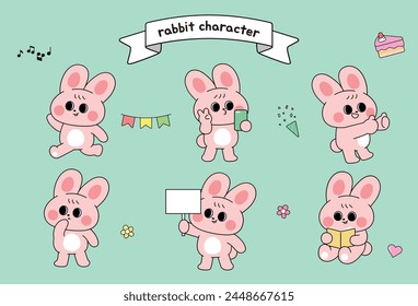 Illustration of a cute rabbit character