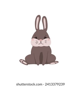 Illustration of a cute rabbit. Cheerful cartoon rabbit. Vector illustration