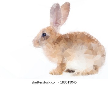 illustration of cute rabbit consists of triangles