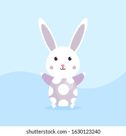 illustration of a cute rabbit. Easter Bunny. Can be used for banner templates, decoration elements, posters, calendars, and invitations