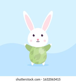 illustration of a cute rabbit. Easter Bunny. Can be used for banner templates, decoration elements, posters, calendars, and invitations