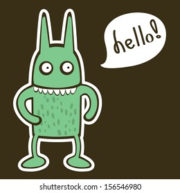 Illustration of cute rabbit monster