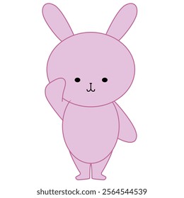 Illustration of a cute rabbit saluting