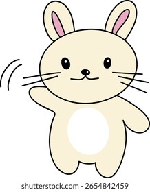 Ilustración de un conejo lindo diciendo hola