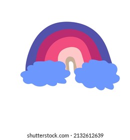 Ilustración de la pegatina de arco iris cúbito para notas aisladas en la espalda blanca