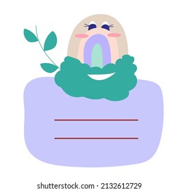 Illustration of  Cute rainbow sticker for notes isolated on white back