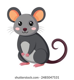 Illustration of Cute Rat animal  on white