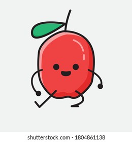 An illustration of Cute Red Berry Vector Character