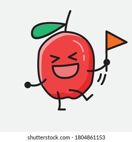 Ilustración del carácter de vector de cerezo rojo