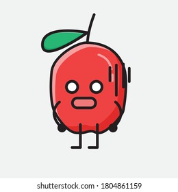 Ilustración del carácter de vector de cerezo rojo