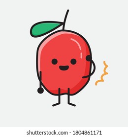 An illustration of Cute Red Berry Vector Character
