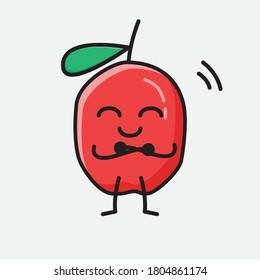 An illustration of Cute Red Berry Vector Character