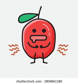 An illustration of Cute Red Berry Vector Character