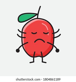 Ilustración del carácter de vector de cerezo rojo