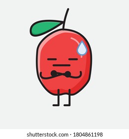 Ilustración del carácter de vector de cerezo rojo