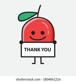 An illustration of Cute Red Berry Vector Character