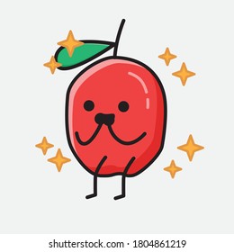 Ilustración del carácter de vector de cerezo rojo